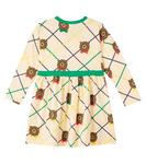 Хлопковое платье из джерси Mini Rodini, Off-White - фото 4