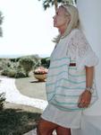 Набор пляжной сумки и клатча Jumbie Stripe Seaspray, Aqua/White - фото 2