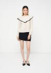 Джемпер ONLY ONLISOLDE FRILL O NECK, Birch/Black/Beige - фото 2