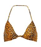 Верх бикини с леопардовым принтом и вырезом халтер Ganni, Bright Marigold - фото