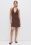 Платье PULL&BEAR OPEN BACK, Brown - фото 2