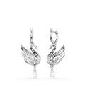 Серьги Swan Vienna с родиевым покрытием Swarovski, Silver, Clear - фото 4