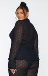 PrettyLittleThing Черная рубашка с пуговицами в сетку Plus Plus - фото 2