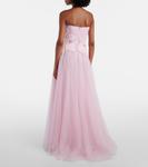 Платье-бюстье из тюля Edra с декором Costarellos, Light Pink - фото 3