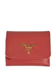 Кошелек с логотипом Prada, красный - фото