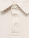 Детский хлопковый поло-свитер с длинными рукавами Mango, Natural White - фото 4
