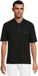 Поло Armani Exchange Zip Cotton Polo, черный - фото