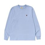 Футболка BAPE Ape Head One Point Long-Sleeve Tee, Sax - фото