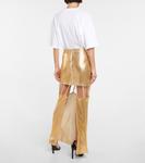 Юбка миди из сетки с вырезами Christopher Kane, золотой - фото 5