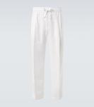 Льняные прямые брюки Dolce&Gabbana, белый - фото