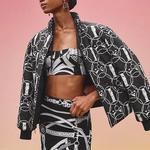 Пуховик женский Hermes на молнии, черный - фото 2