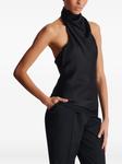 Блузка Balmain шелковый топ с вырезом халтер, черный - фото 5