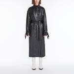 Макси с поясом кожаное тренч MaxMara, мохово-зеленый - фото 4