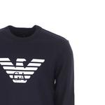 Свитшот с принтом логотипа EMPORIO ARMANI, темно-синий - фото 9