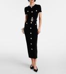 Миди-платье из синели с кристаллами Self-Portrait, черный - фото 2