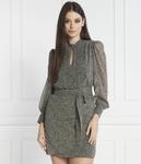 Платье Marella с узором и поясом, черный - фото 3