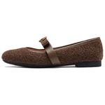 Туфли Мэри Джейн на плоской подошве женские LE SAUNDA, Brown Brf - фото