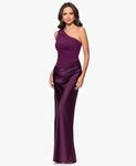 Женское платье на одно плечо Betsy & Adam, Plum - фото 3
