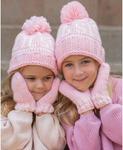Девочки Девочки Розовые варежки Bits & Bows, Pink/white - фото 3