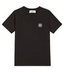 Футболка compass из хлопкового джерси Stone Island Junior, черный - фото