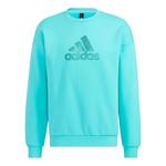 Толстовка Men's adidas Logo Printing Pattern Pullover Round Neck Long Sleeves Blue, синий - фото