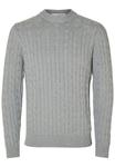 Джемпер SLHRYAN STRUCTURE CREW NECK Selected Homme, серый - фото