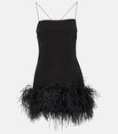 Мини-платье с перьями THE ATTICO, черный - фото