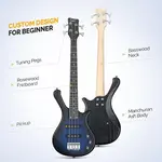 Электрогитара для детей Glarry GW101 36 дюймов - синяя - фото 3