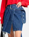 Джинсовая юбка Off, синий - фото 4