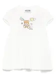 Платье с графичным принтом Moschino Kids, белый - фото