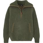 Свитер с молнией на четверть Loro Piana, оливковый - фото 5