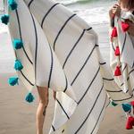 Плед с кисточками Blue Dazzle Pink Lemonade, цвет Blue - фото