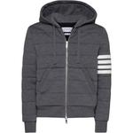 Полосатая худи THOM BROWNE, серая - фото 2