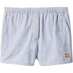 Полосатые шорты из шамбри MIU MIU, синий - фото