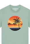 Футболка с принтом SUNSET ON PALM watapparel, бирюзовый - фото