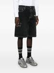 Off-White джинсовые шорты с вышитым логотипом, черный - фото 3