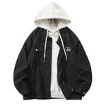 Джинсовая куртка унисекс BRUMAIRE, Черный топ + белая толстовка - фото 3