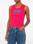 MOSCHINO JEANS топ в рубчик с логотипом, розовый - фото 2