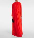 Платье из шелка с капюшоном и декором Givenchy, Orange - фото 2