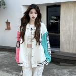 Бейсбольная куртка унисекс FireMonkey, полярно-белый (мягкий хлопок) - фото 6