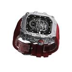 Akkerds Часы Apple Alloy Case Material Ultra2/1 Generation, Black Case with Transparent Black Middle Frame, Red Fluoroelastomer Single-Button Buckle Strap - фото 9