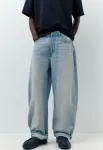 Свободные джинсы-баллоны Pull&Bear, Light-Blue Denim - фото