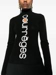 Courrèges logo-intarsia cut-out jumper, черный - фото 5