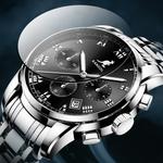 KANGOL Часы Quartz Movement Metal Strap Watch Men's Watch Black Dial, Silver Case White Dial - фото 8