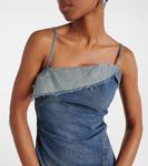 Джинсовое платье миди delouise с оборками Acne Studios, синий - фото 4