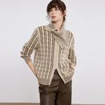 ELLE Свитер Women's Coffee Lapel Moderate Base Layer - фото 5