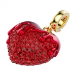 Кулон в форме сердца Swarovski, красный - фото 6
