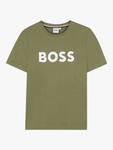 Футболка BOSS Kids с логотипом HUGO BOSS, Dark Green - фото
