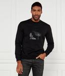 Свитшот мужской Karl Lagerfeld с серебристым принтом, черный - фото