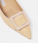 Балетки Maysalepumpflat из рафии Manolo Blahnik, 1105 Dcrm/2601 Mnud - фото 5